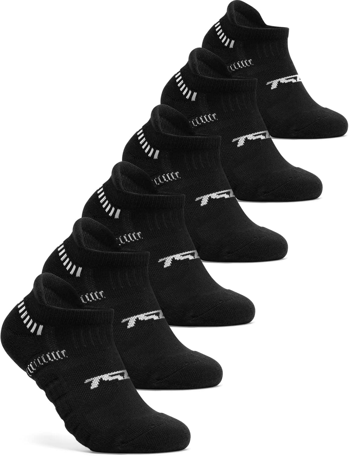 TSLA Men's 6-Pairs Athletic No Show Socks Cushioned Comfort w Mesh