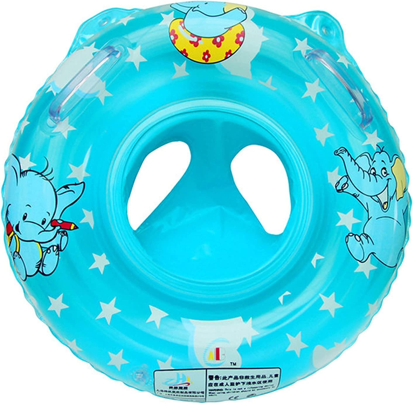 Sealive Baby Pool Float, Infant Seat Boat Inflatable Swimming Ring Trainer Waist Pool Float with Double Handle, Childrens' First Swim Floaties Bathtub Toys Pool Accessories for Kids Toddlers