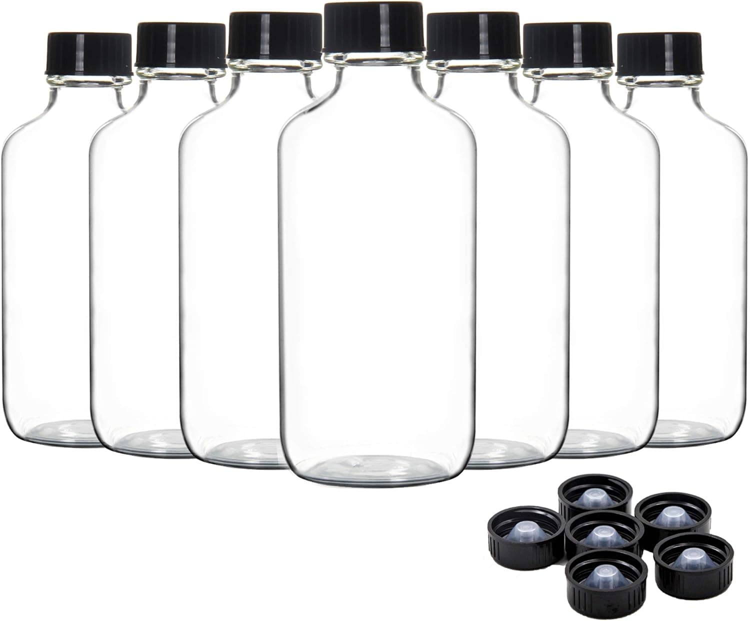 Youngever 16 Pack Empty Glass Bottles with Lids, Refillable Container for Essential Oils, Vanilla Extract and More (4 Ounce)