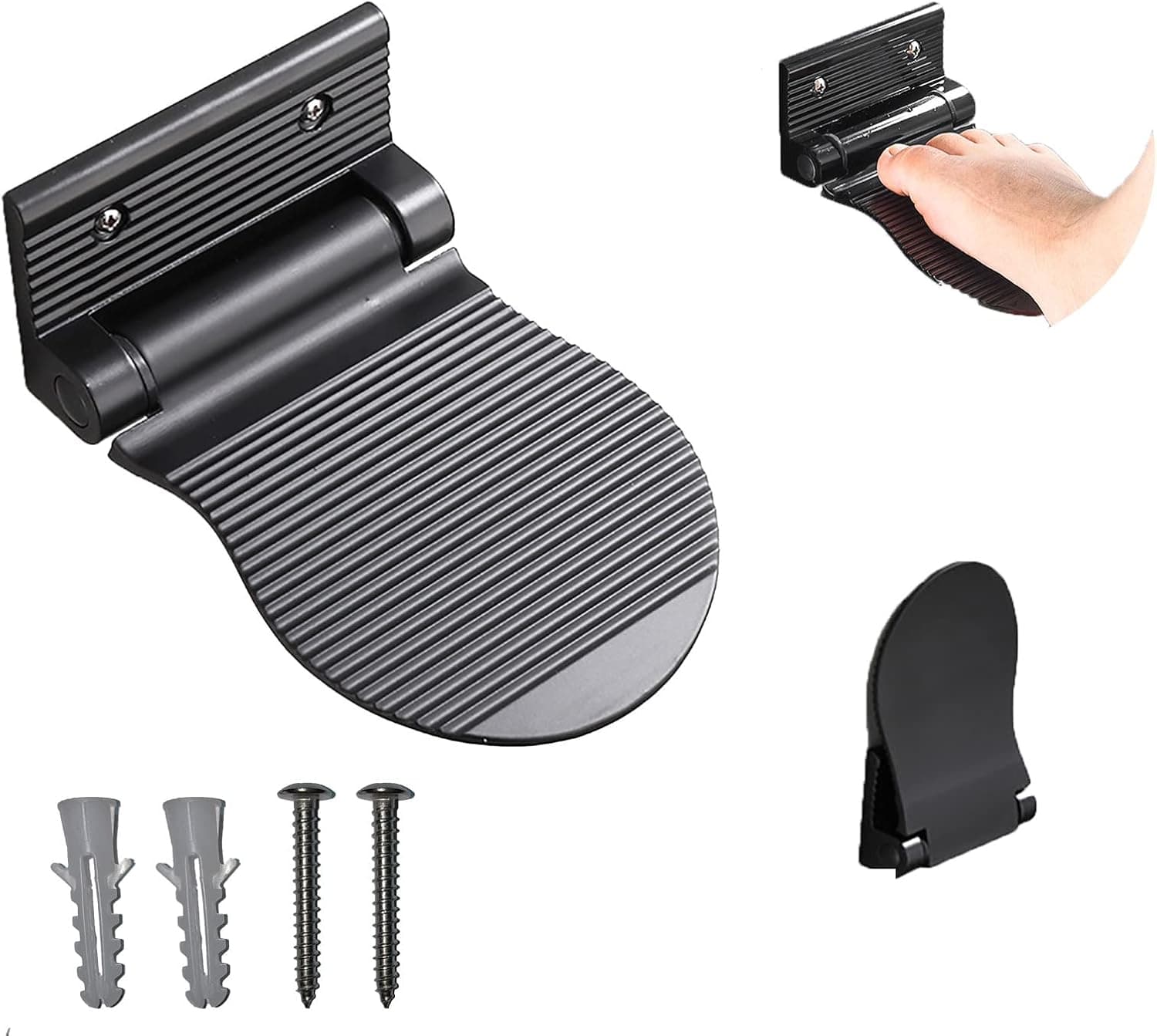 ChawYI Shower Feet Rest for Shaving Legs Folding, Shaving Non-Slip Feet Rest, Pedicure Shaving Rest, Aluminum Alloy Folding Feet, Expansion Screw Wall Installation(Black)