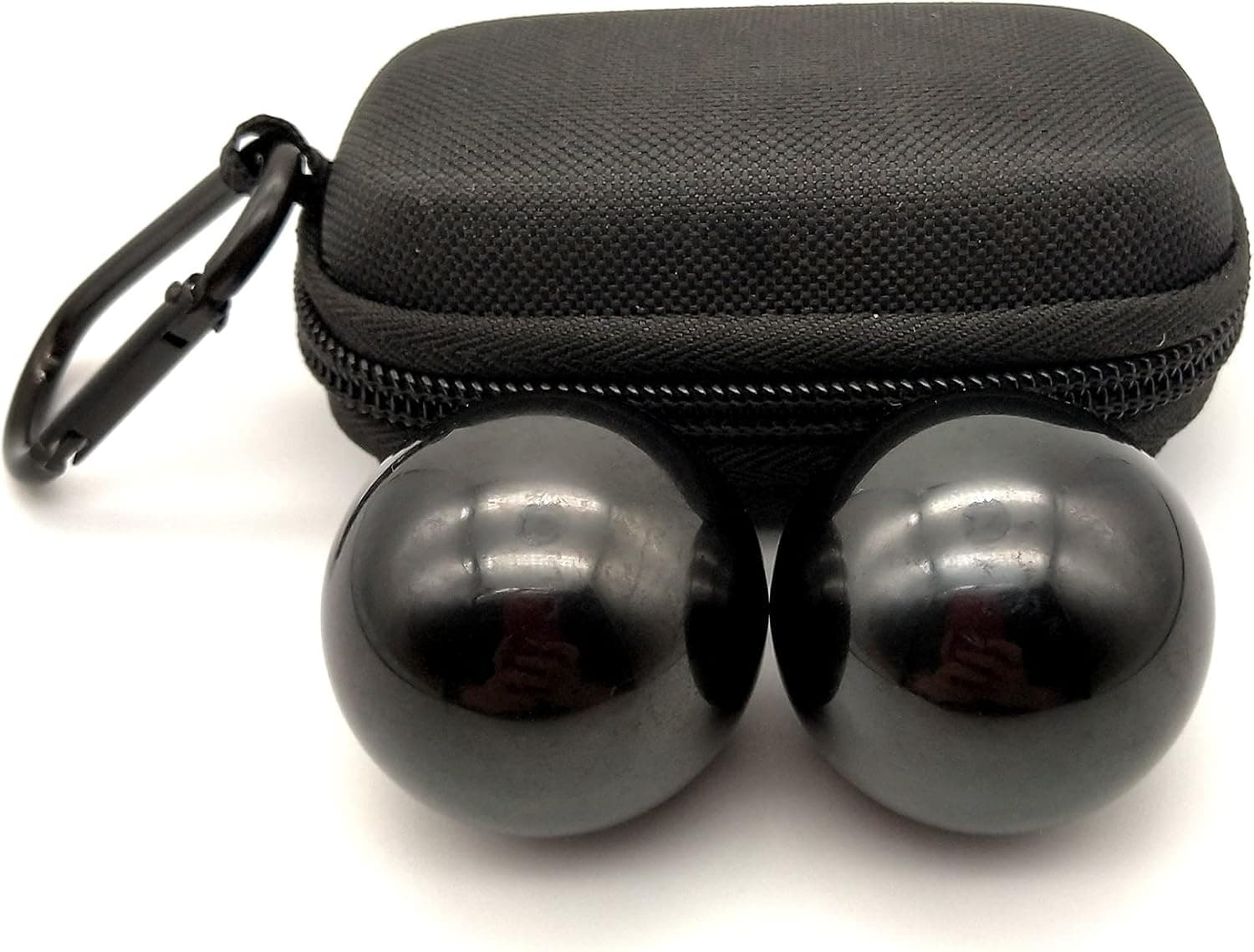 Firstnos 1.57inch Chrome Steel Black Baoding Balls for Hand Therapy, Exercise, and Stress Relief,2pcs