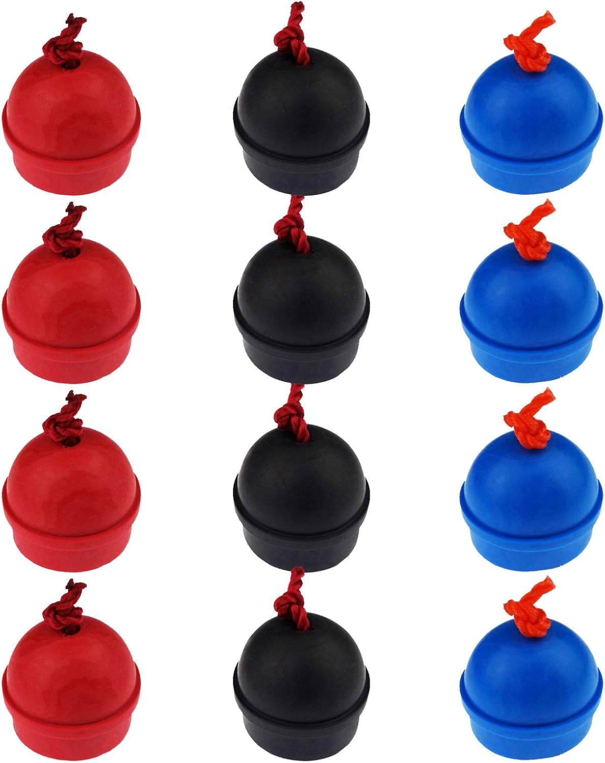 Zelerdo 6 Pack Rubber Pool Billiard Cue Chalk Holders with Cord, 3 Colors
