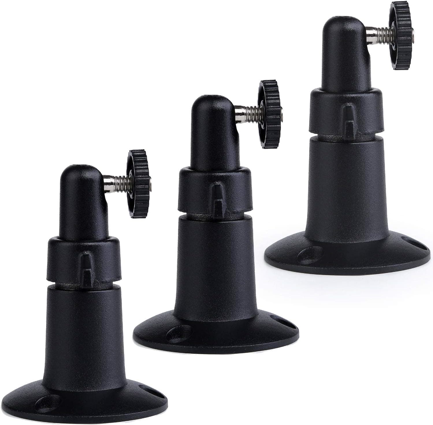 Metal 360 Degree Adjustable Security Weatherproof Indoor Outdoor Wall Mount Compatible for Ring Stick Up Wyze Cam Pan Arlo Camera and More - Black (3 Pack)