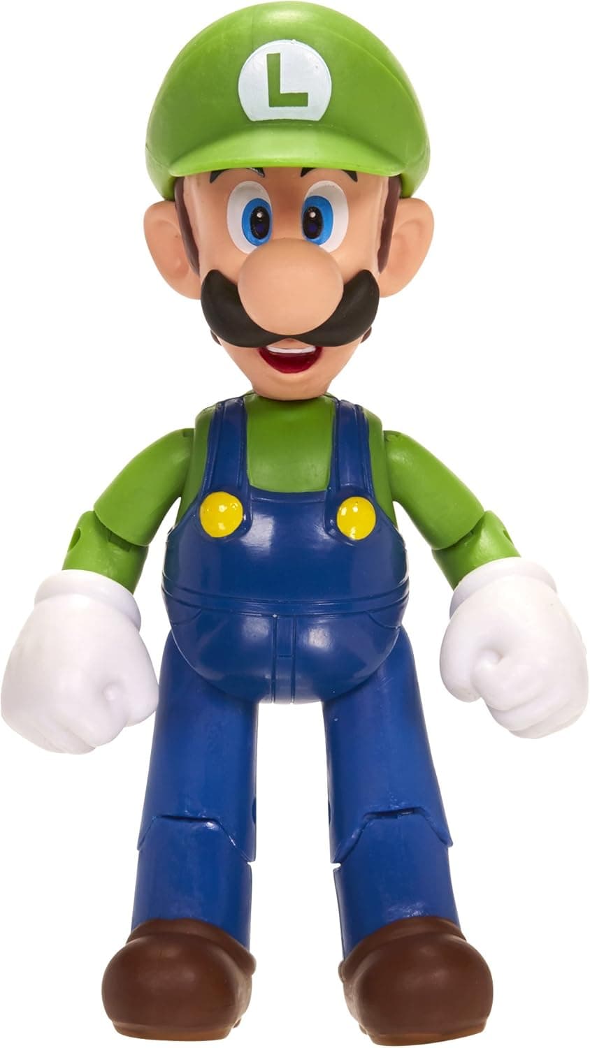 World of Nintendo 4" Luigi Figure with 1UP Accessory