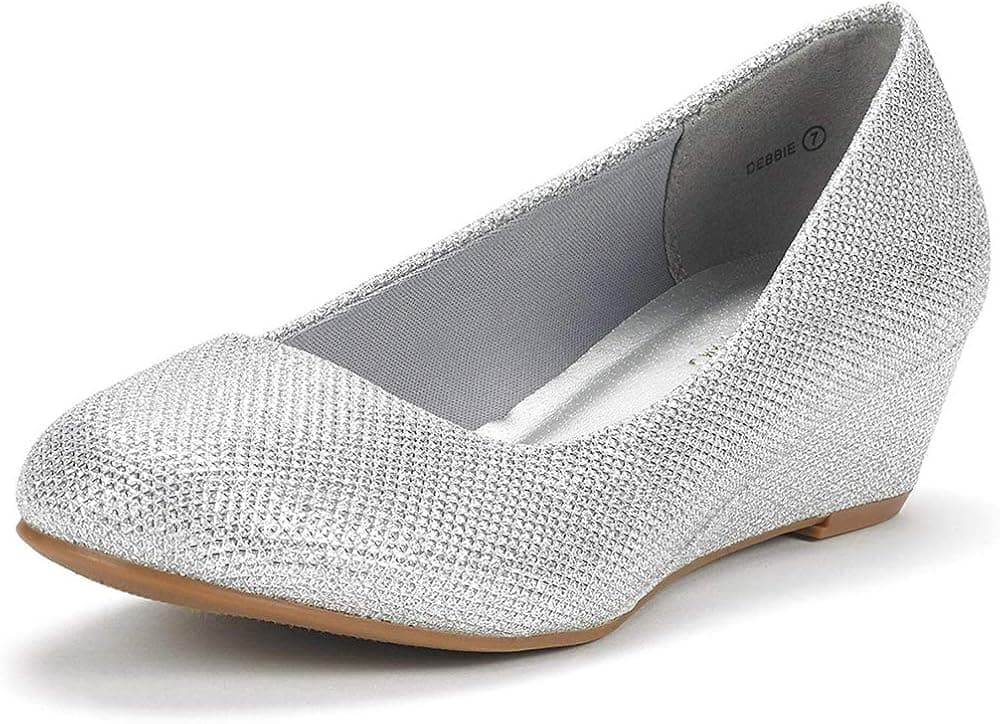 DREAM PAIRS Women's Debbie Mid Wedge Heel Pump Shoes