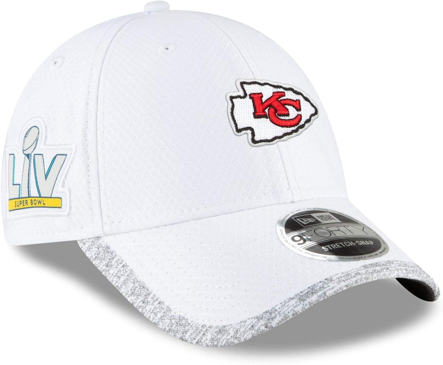 New Era Men's White Kansas City Chiefs Super Bowl LV Bound Sideline 9FORTY Snapback Adjustable Hat