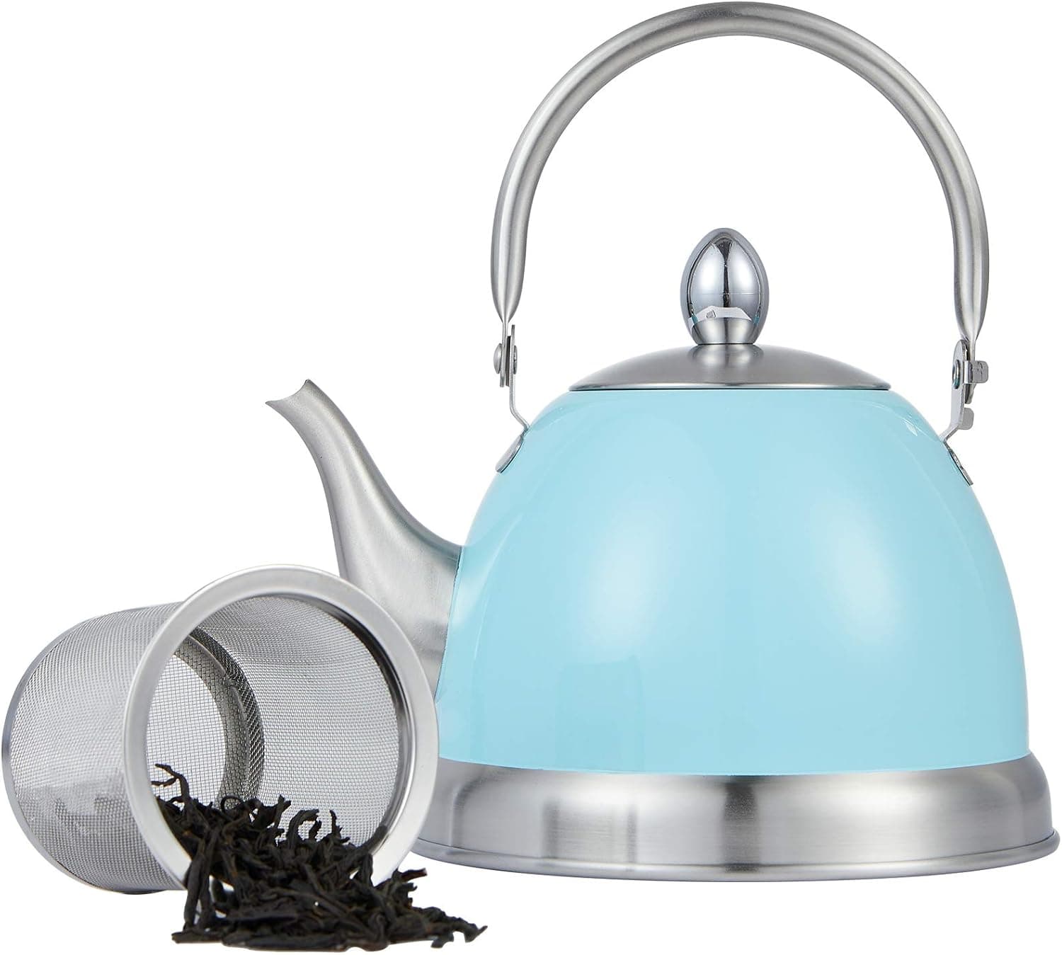 Stainless Steel Teapot Set with Infuser Filter , 1.0 Quart Capacity Teapot for Loose Tea, Green Tea