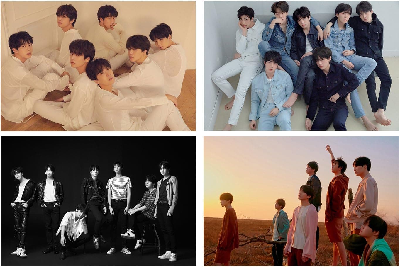 4Pcs BTS Poster Set Love Yourself 轉 'Tear'/ BTS Fifth Anniversary Posters Wall Stickers for A.R.M.Y (BTS-AA)