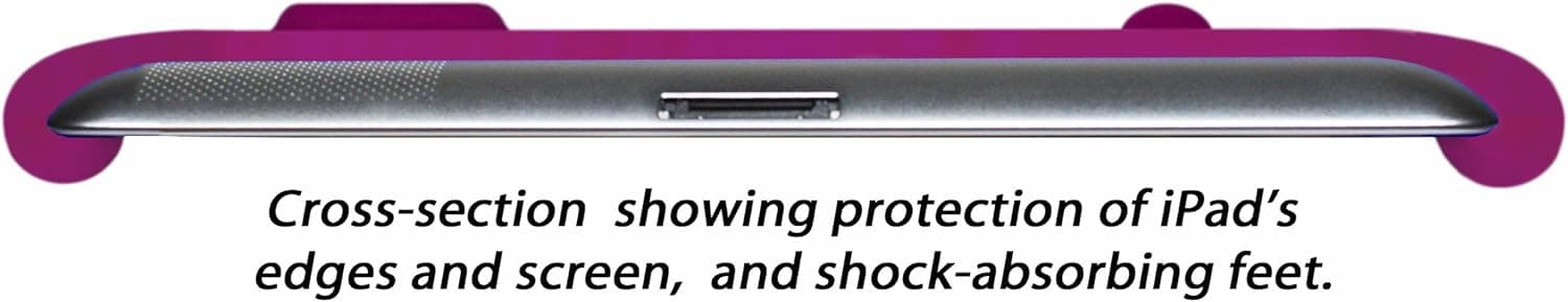 Bobj Rugged Case for iPad 4 , iPad 3 , iPad 2 (not for iPad Air) - BobjGear Custom Fit - Patented Venting - Sound Amplification - BobjBounces Kid Friendly - Rockin' Raspberry