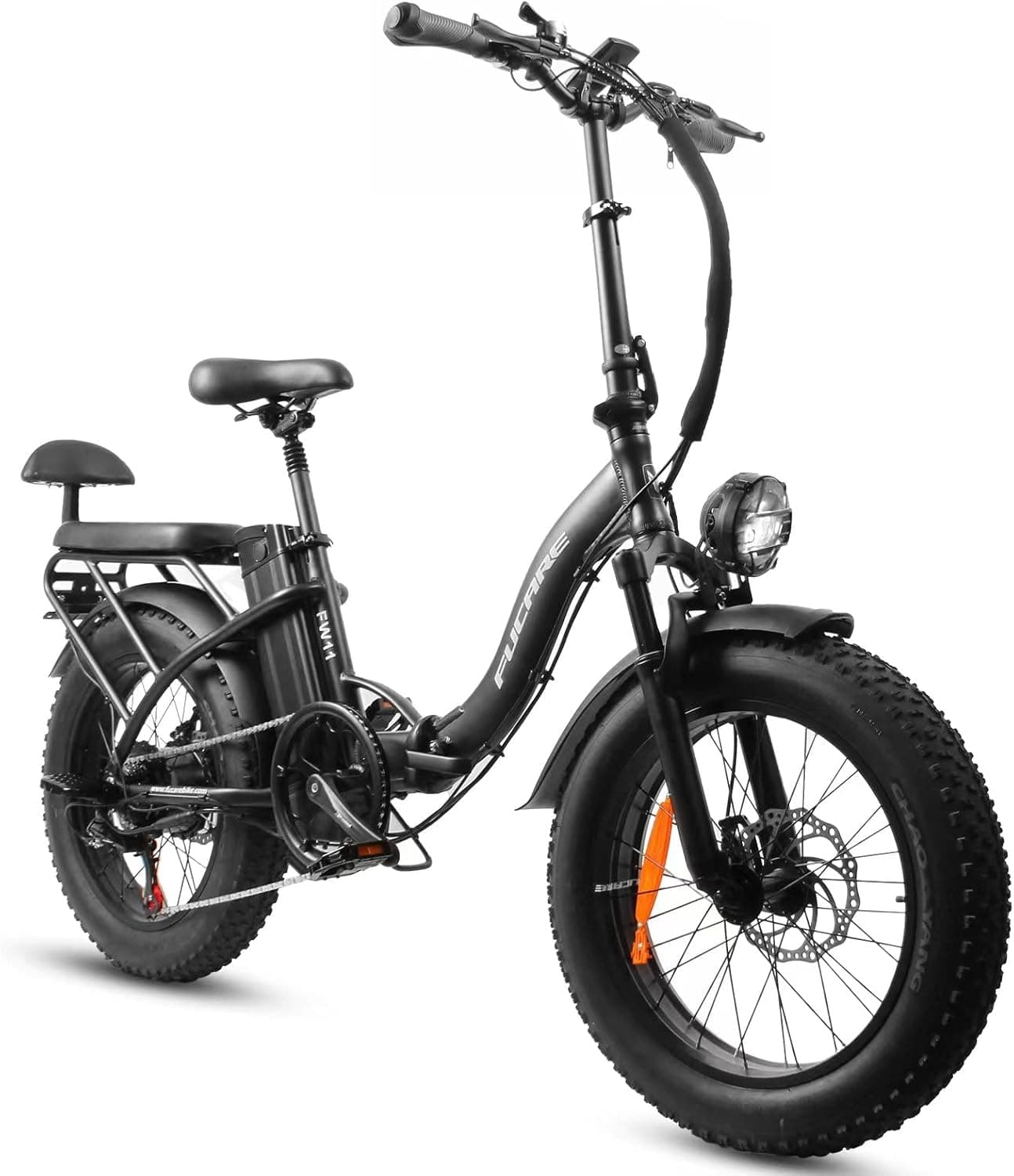 Fucare 750W 13Ah Folding Electric Bike for Adults Shimano 7 Speed with Color Display 20"*4.0"Fat Tire E-Bike Step-Tru Bicycles 28MPH Beach Commute Electric Bicycles (Black)