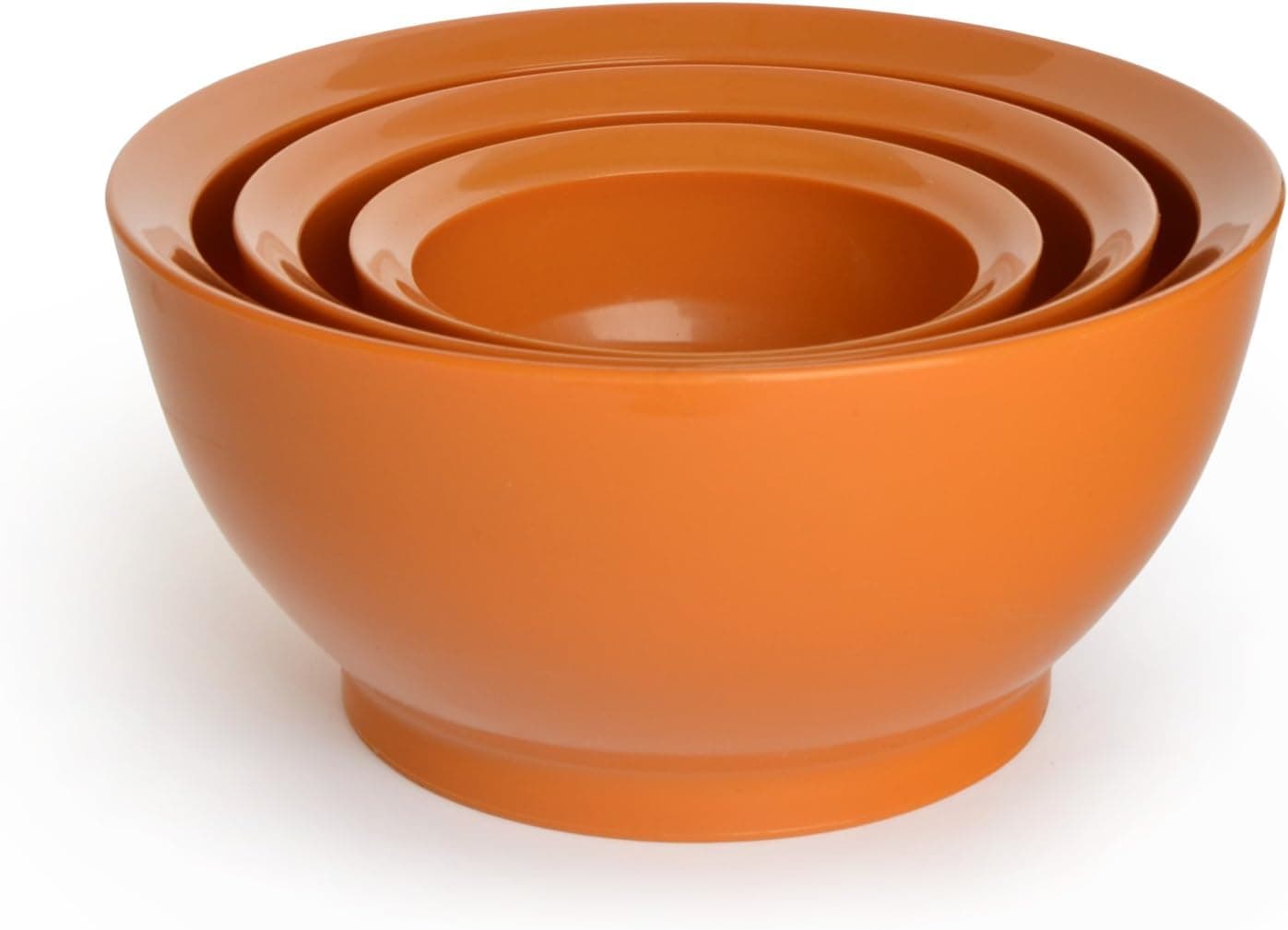 CaliBowl Ultimate Mixing Bowls with Non-Slip Base, Set of 3 Assorted Sizes, Orange