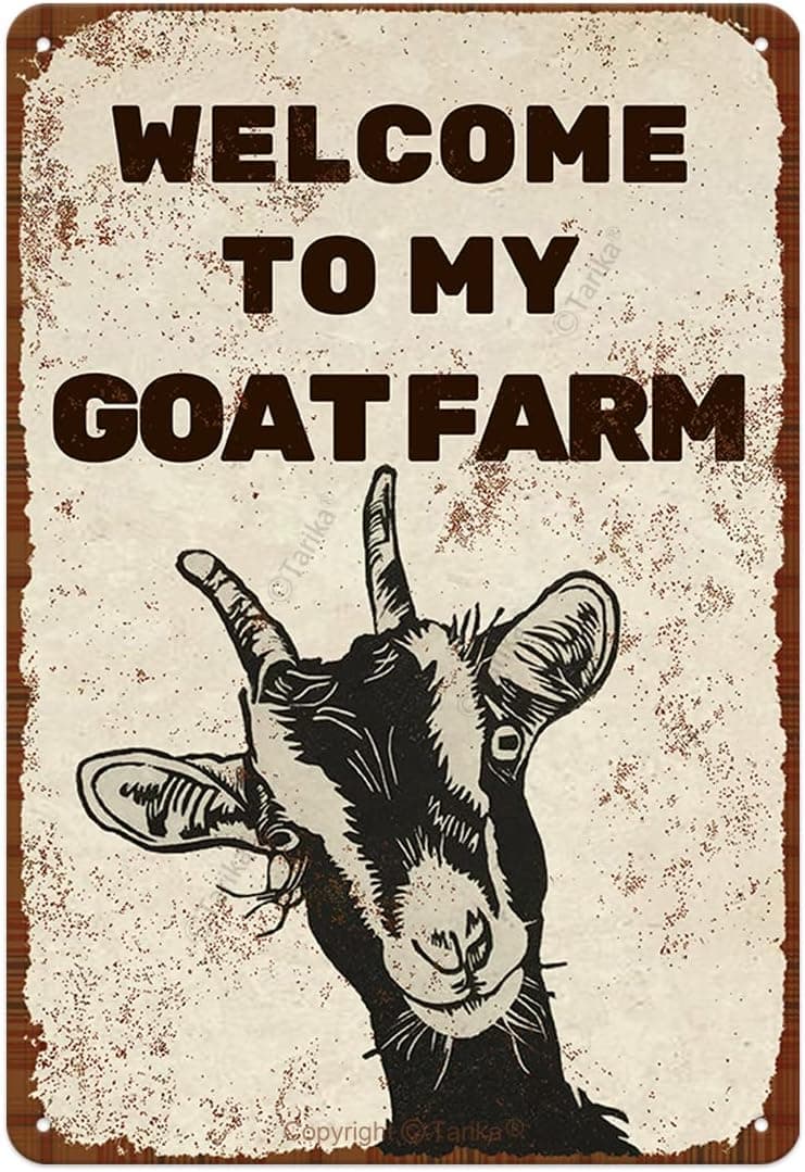 Welcome to My Goat Farm Iron Poster Painting Tin Sign Vintage Wall Decor for Cafe Bar Pub Home Beer Decoration Crafts