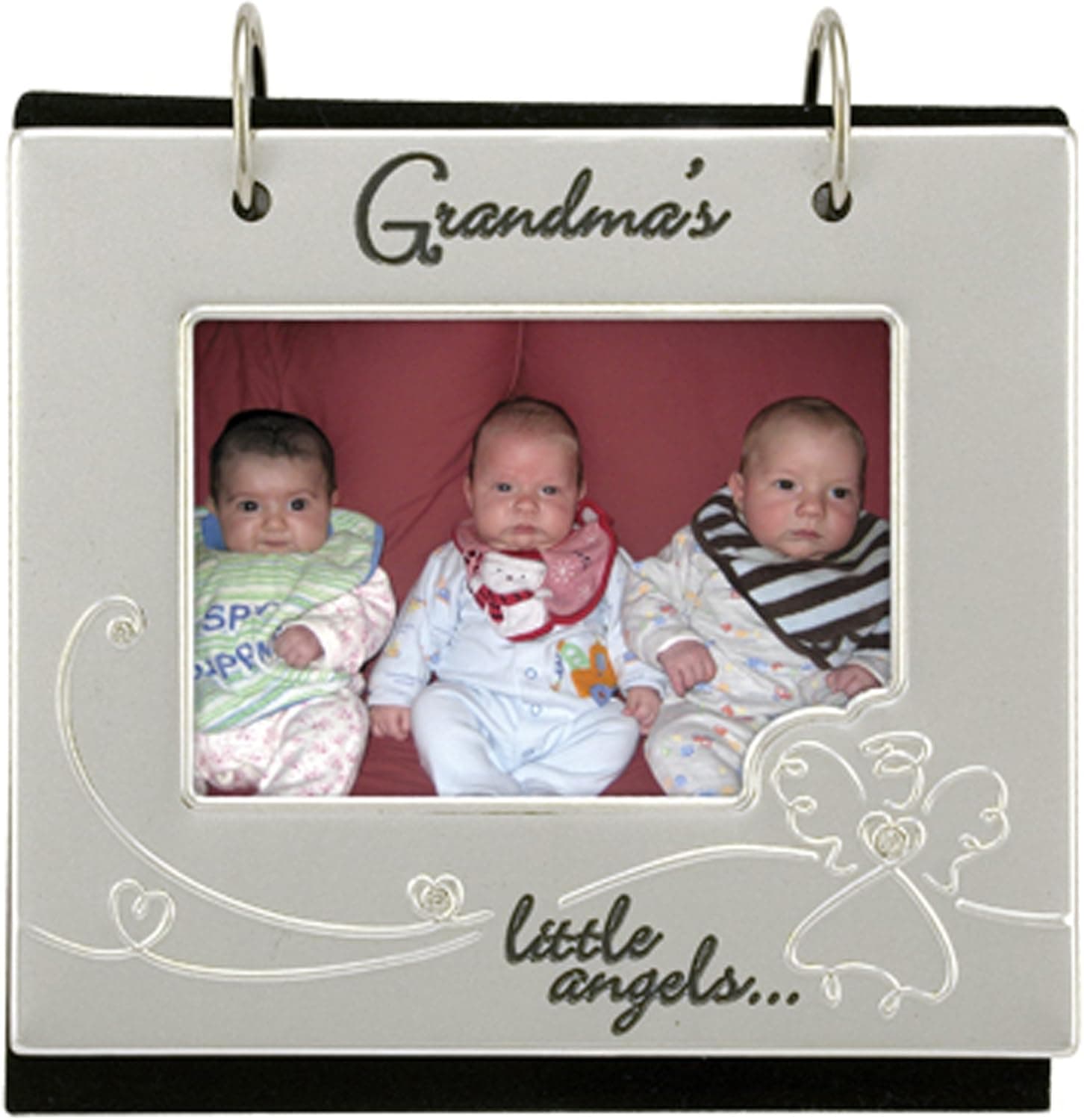 Malden Grandma's Little Angel 2-Tone Silver Flip Album; 4 by 6-Inch