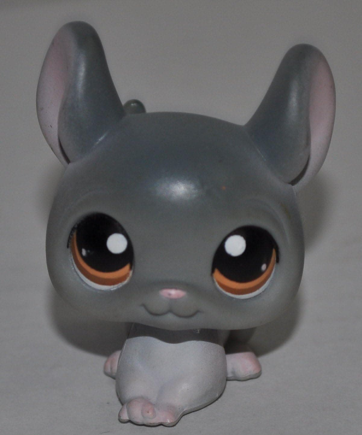 Chinchilla #144 (Gray, Orange Eyed) Littlest Pet Shop (Retired) Collector Toy - LPS Collectible Replacement Single Figure - Loose (OOP Out of Package & Print)