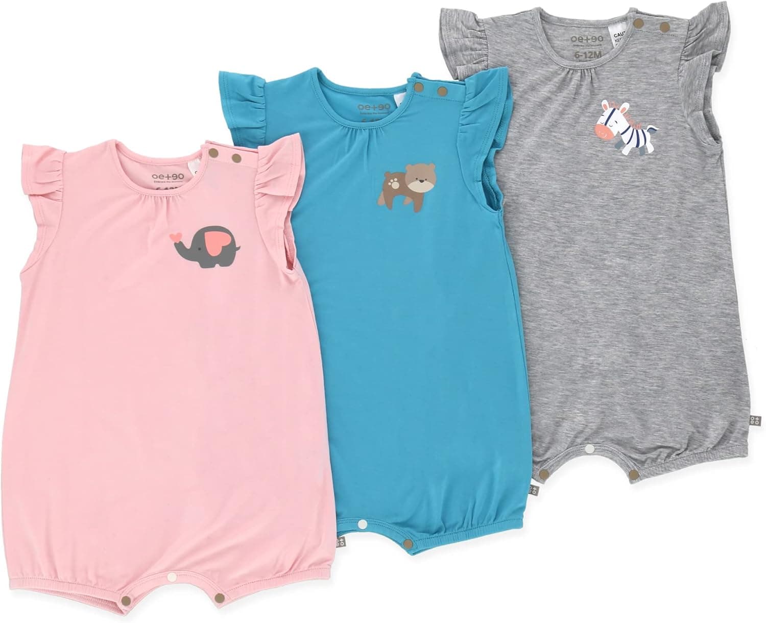 OETEO One-Piece Short Sleeve Baby Rompers Set - Viscose from Bamboo