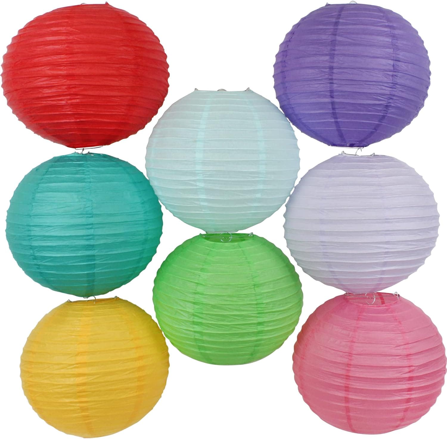 Just Artifacts 8 Assorted 10-Inch Chinese Paper Lanterns (Assorted Colors, 10-inch) - Item as Pictured