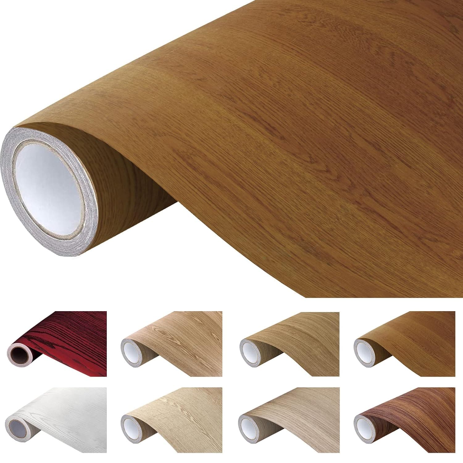 ILOFRI Wood Repair Tape 16x118 inch, Wood Textured Duct Tape, Self Adhesive Wood Repair Patch for Table, Furniture, Cabinet, Chair, Pet House. (Chocolate Brown Walnut)