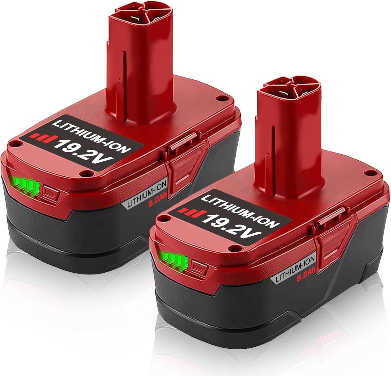 2Pack 19.2V 6.0Ah Diehard C3 Replacement Battery for Craftsman 19.2 Volt Battery Lithium-ion XCP 130279005 1323903 130211004 11375 11376 11045 315.115410 315.11485 Cordless Power Tool Batteries