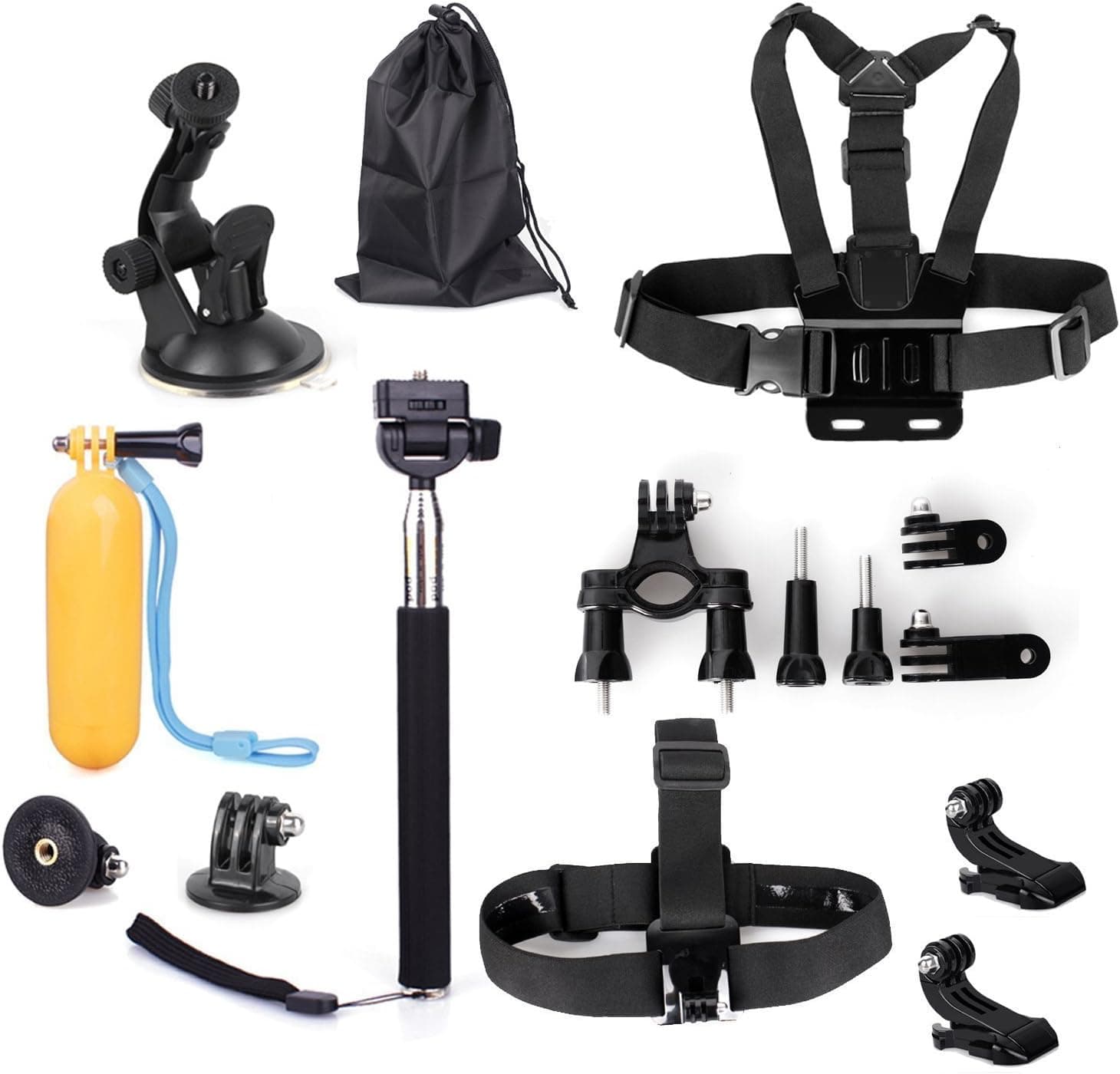 JGmax® Camera's Outdoor Sports Kit 9 in 1 for All Gopro Hero 4 3+ 3 2 1 Basic Common Essentials Kit Travel Packing Organizers Outdoor Gear Projects