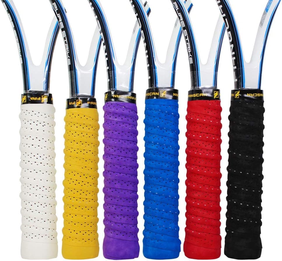 FANGCAN Super Absorbent Ribbed Overgrip for Tennis Racquet Squash Badminton Racket Paddle Pack of 6