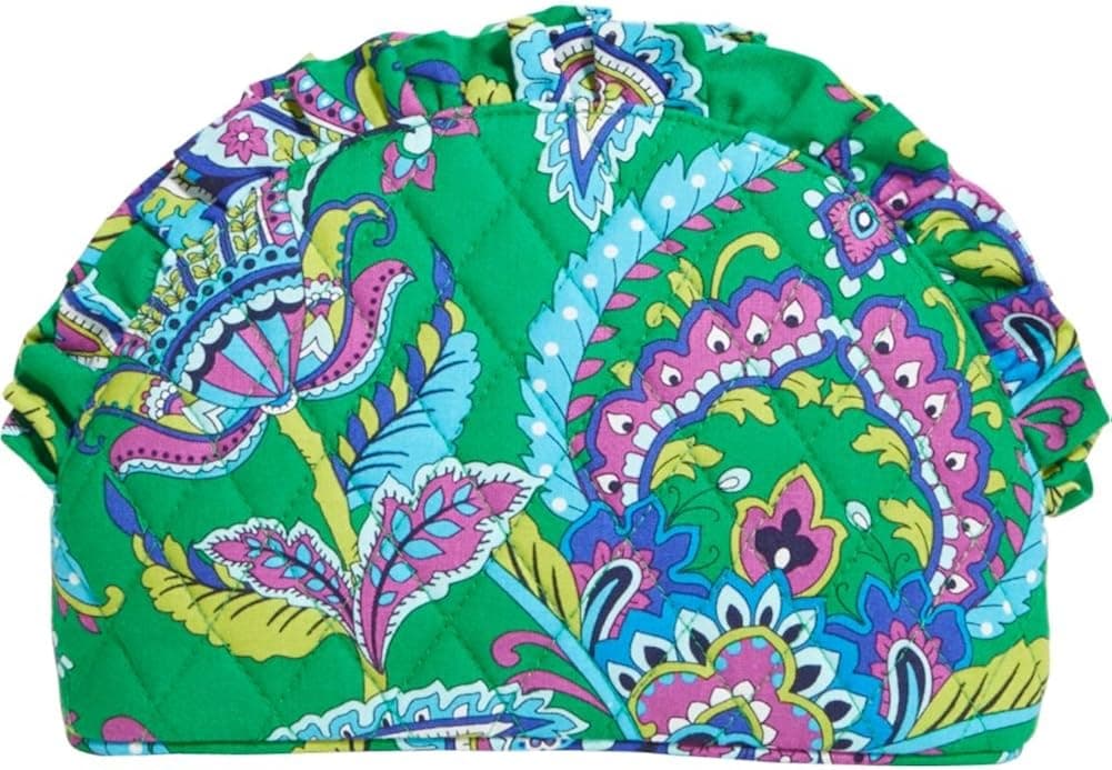 Vera Bradley Ruffle Cosmetic (Emerald Paisley)