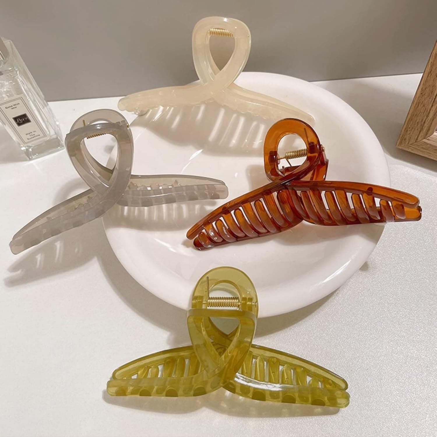 4 Pack Hair Clips for Women, 5.1" Large Claw Clips for Thick Hair, Large Butterfly Hair Clips Strong Hold, Summer Jelly Stylish Hair Accessories Claw Clips for Women Girls