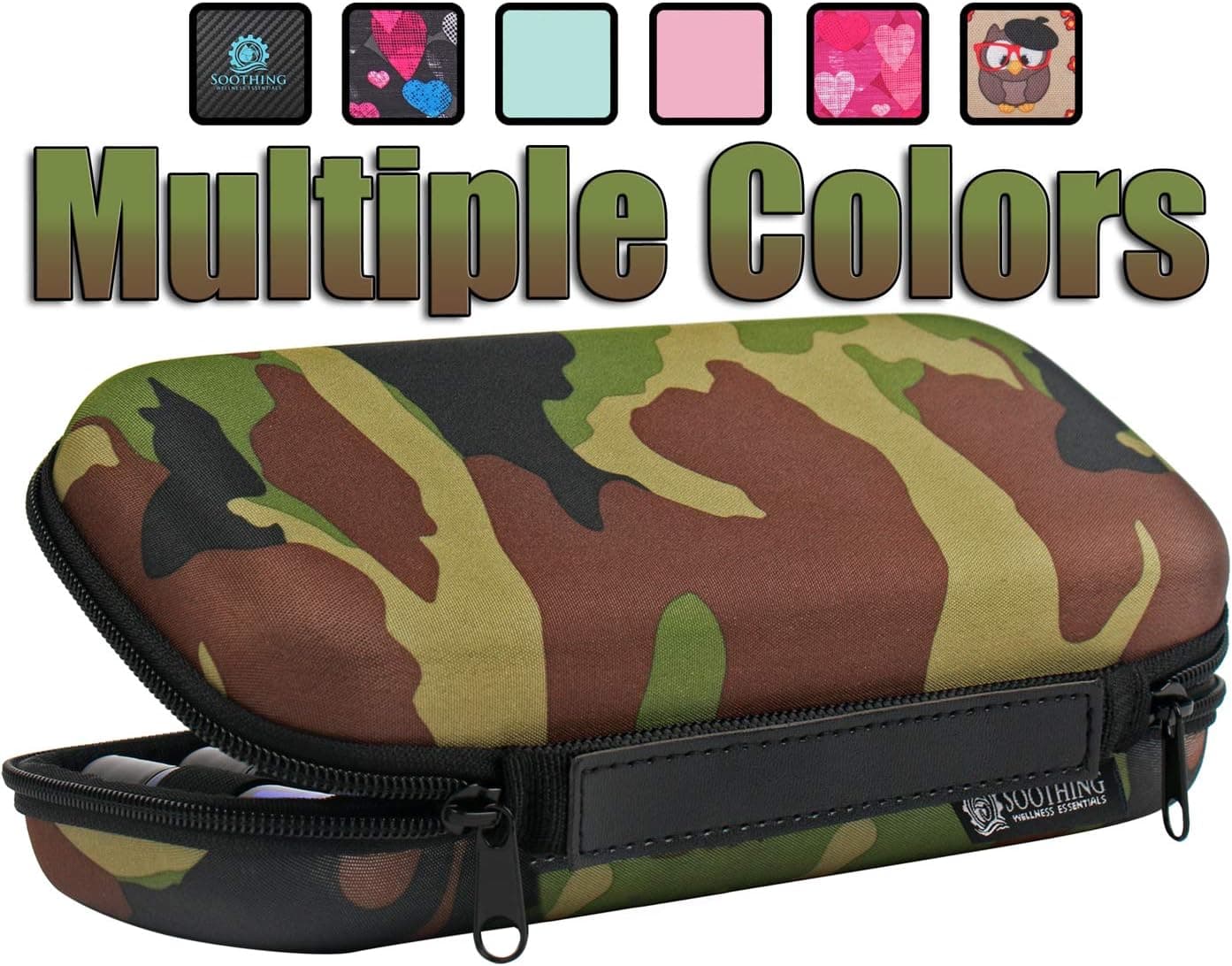 20 Bottle Essential Oil Carrying Case Premium Hard Shell Protection for up to 20 Bottles – Perfect for Roller and Standard Bottles 5ml to 10ml – Great for Travel (Camoflague)