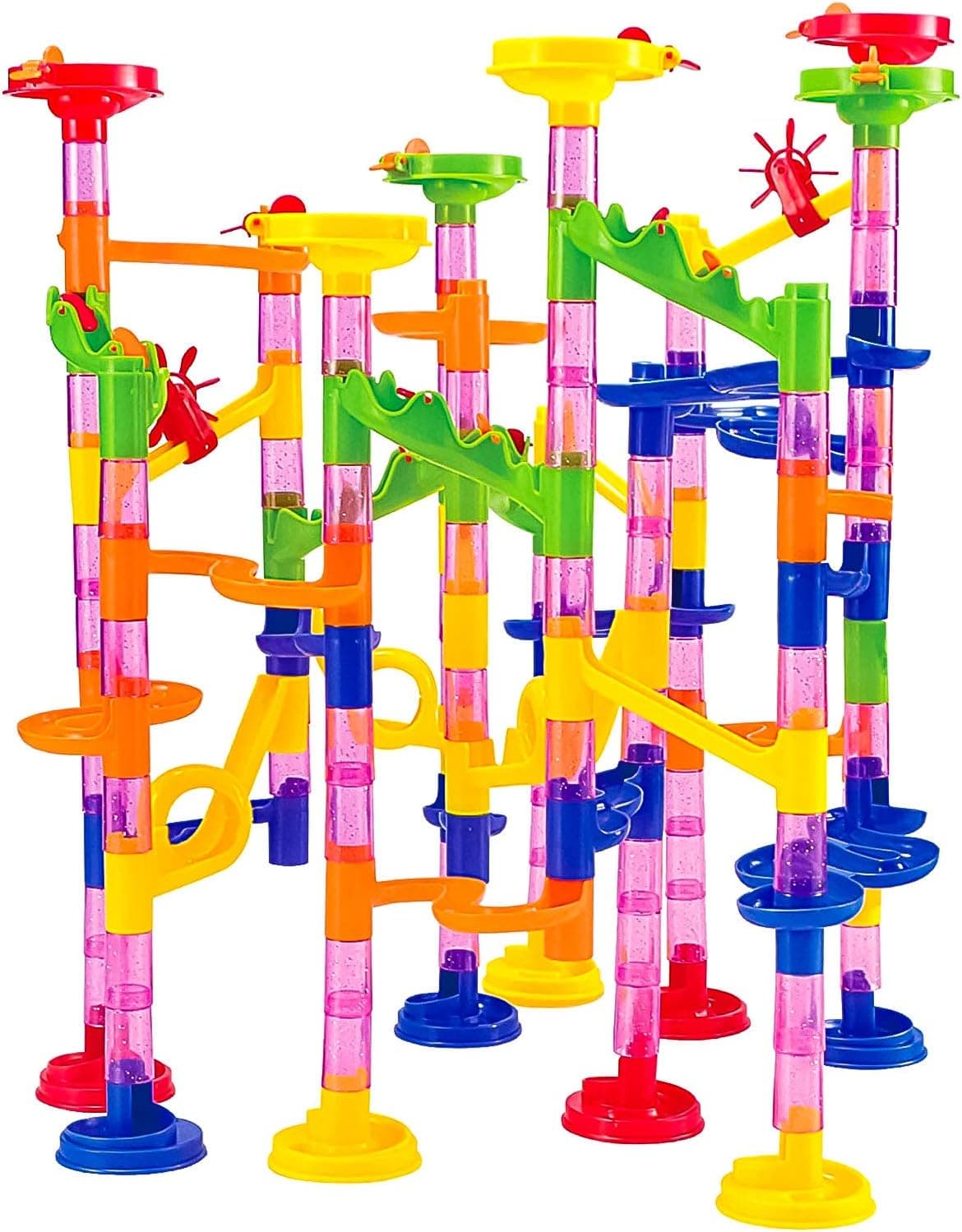 Ynanimery Marble Run - 176 Pcs Marble Maze Game Building Toy sfor Kids,Marble Track Race Set STEM Learning Toys Gifts for Boys Girls Age 3 4 5 6 7 8 9+