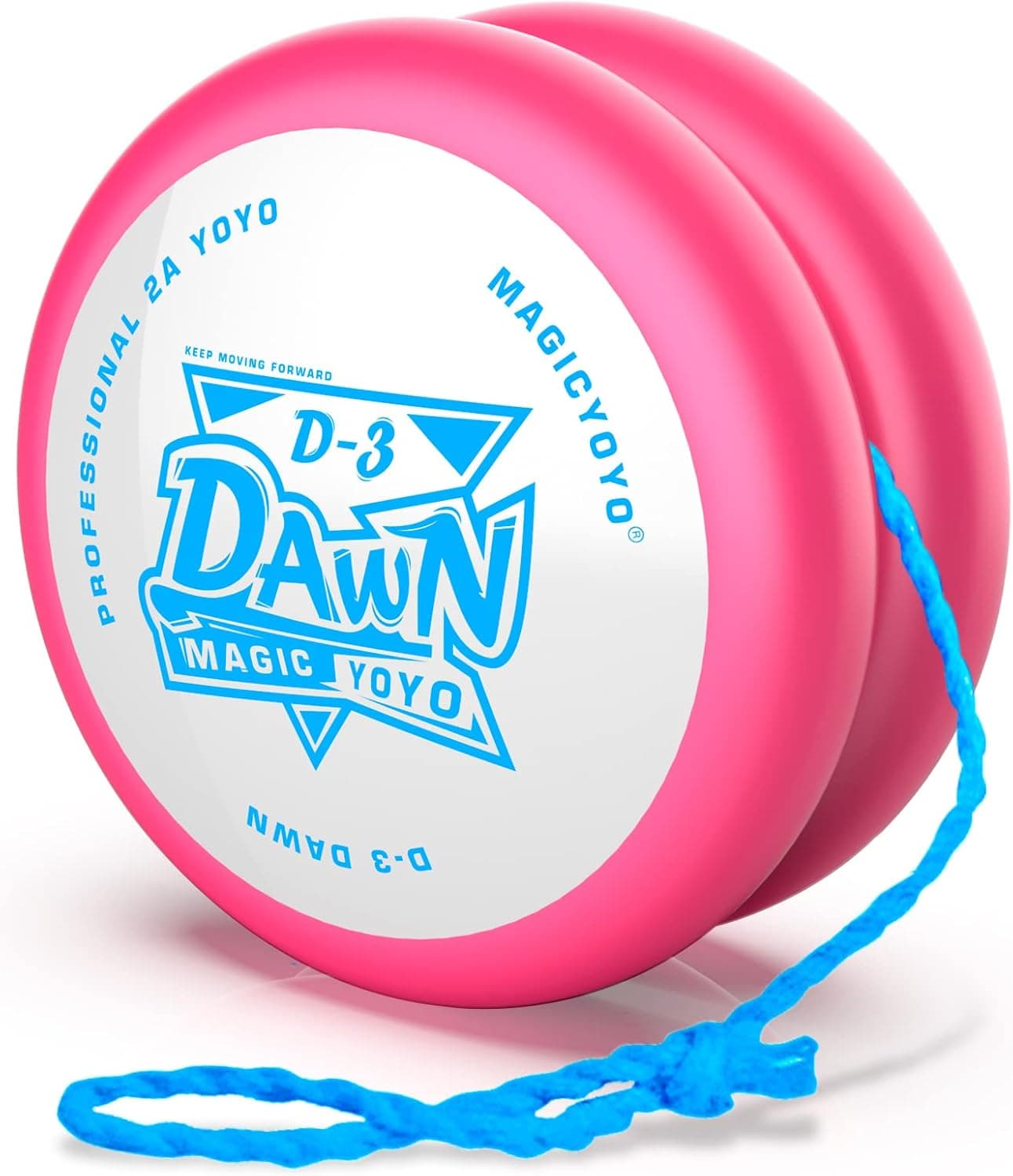 YOSTAR D3 Yoyo, Plastic Looping Yoyo, Responsive Yoyo for Kids Beginner, Professional Yoyo Easy to Play 2A Tricks Yoyo, with 6 Yoyo Strings, Yoyo Glove, Yoyo Bag (Pink White)
