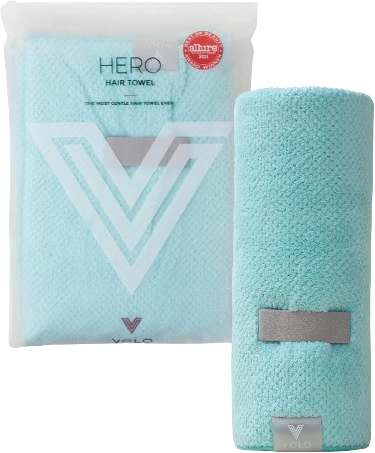 VOLO Hero Capri Blue Hair Towel | Ultra Soft, Super Absorbent, Quick Drying Nanoweave Fabric | Reduce Dry Time by 50% | Towel Wrap for All Hair Types | Anti Frizz & Anti Breakage | Reusable Packaging