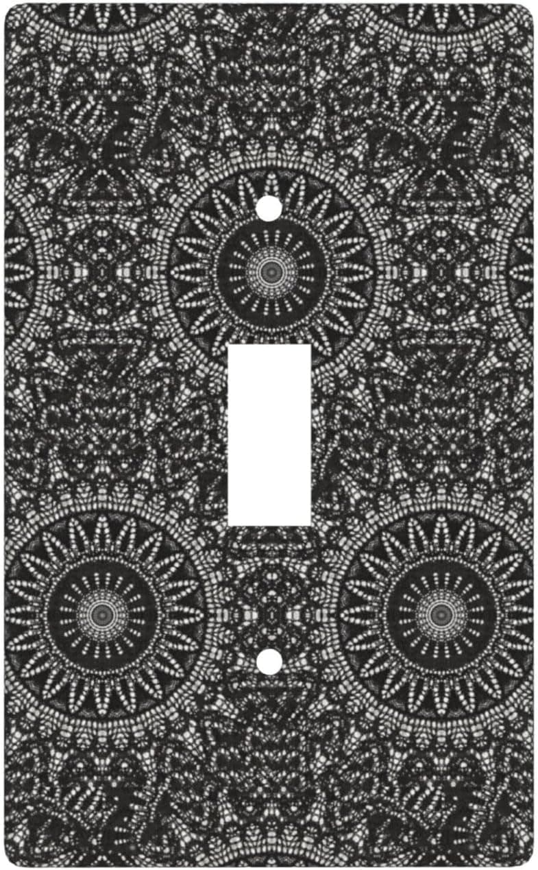 Lace Mandala Wall Plate Printing (4.5 X 2.7 In) Durable Light Switch Cover Decorative Outlet Wall Plate Toggle Light Switch Single Toggle Switch Wall Plates