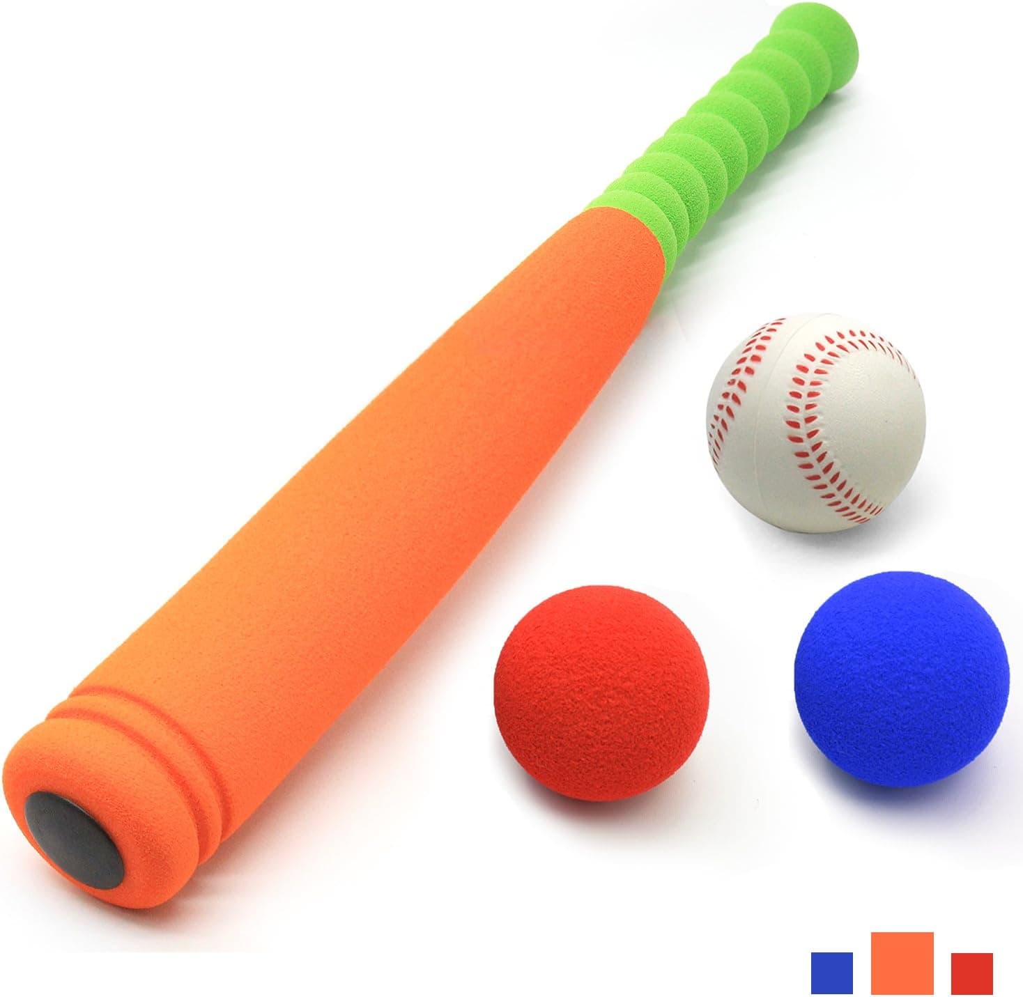CeleMoon Ultra Soft 22 Inch Kids Foam Baseball Bat Toys with 4 Balls Gift for Children Toddlers Boys Girls Age 3-5-8 Outdoor Indoor Sport T Ball Wiffle Game Playing