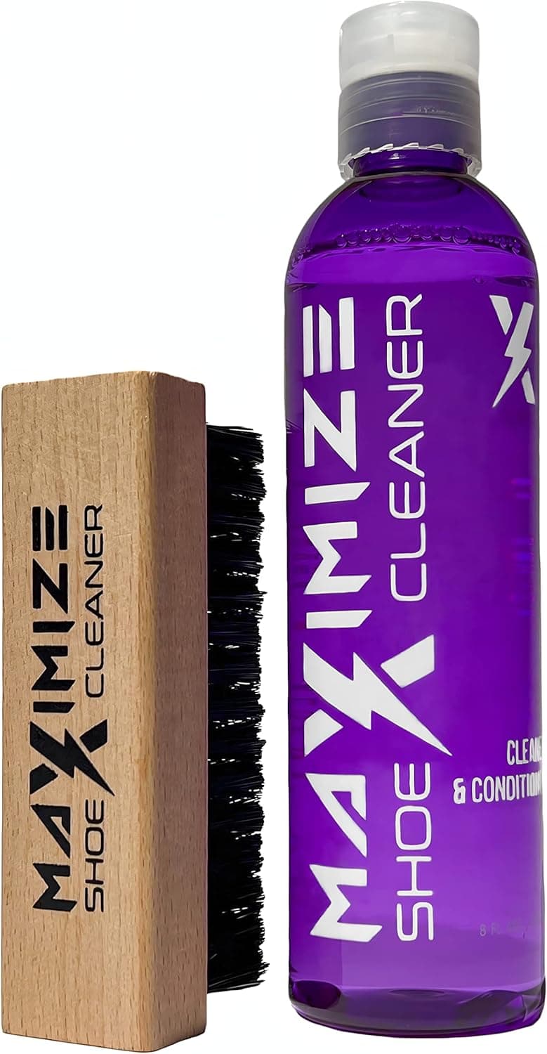 Maximize Shoe Cleaner Sneakers Kit - 8 oz Suede Cleaner for White Shoes, Leather, Nubuck - Shoe Cleaning Kit with Premium Brush - Instant Shoe Care Kit