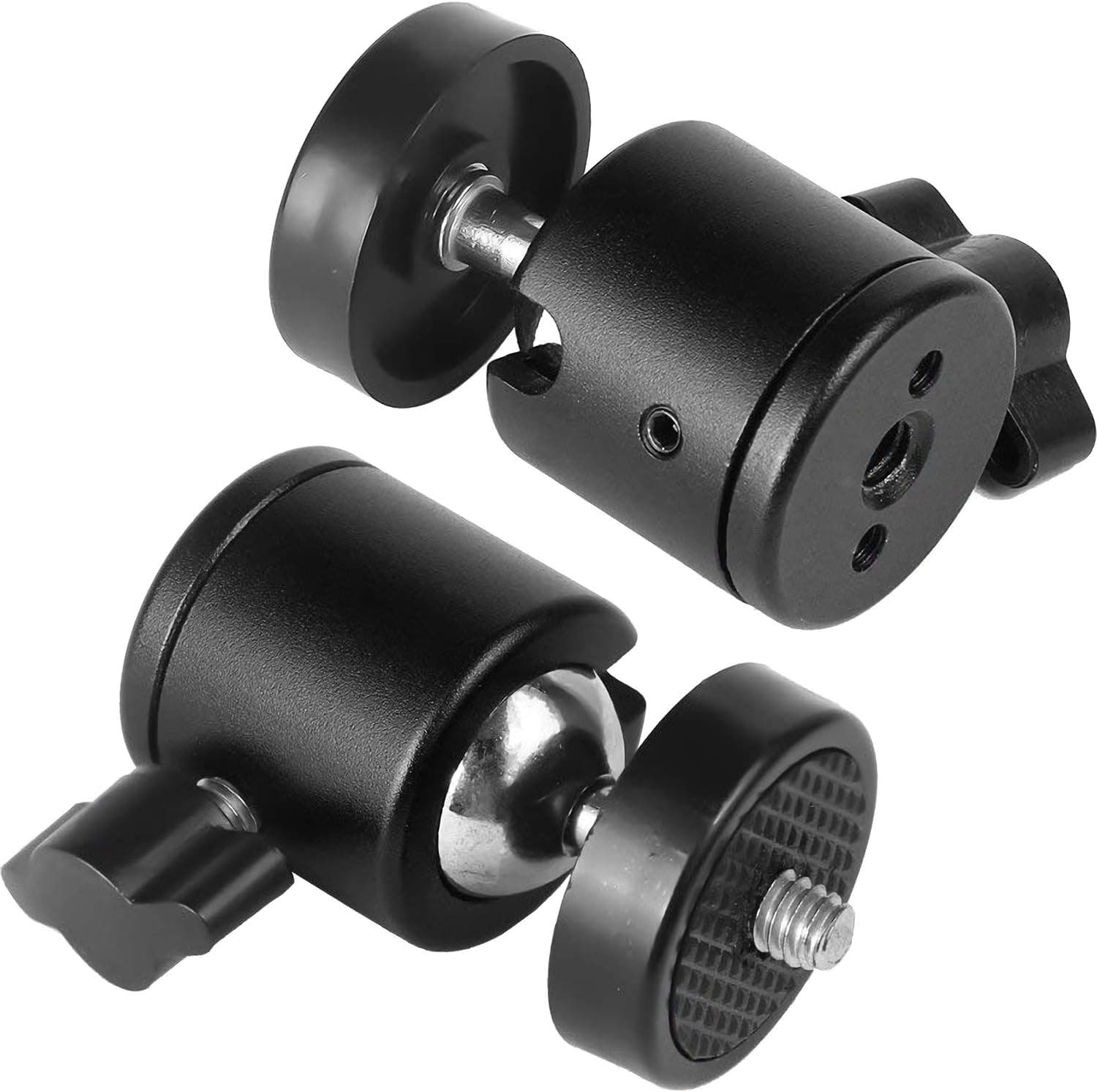 AnFun 2 Pieces Hot Shoe Mount Adapter 360 Degree Swivel Mini Ball Head 1/4 Tripod Screw Head for DSLR Cameras, Camcorders, Smart Phone, GoPro, Osmo Action, HTC Vive Lighthouses Base Station
