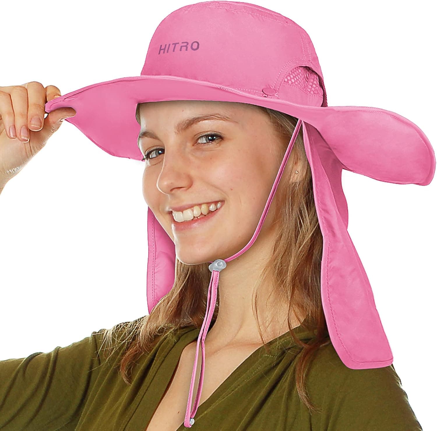 HITRO Fishing Hat with UPF50+ Nylon Fabric and Mesh Vented Hat Top, Rain Hat, Sun Hat, Bucket Hat for Outdoor