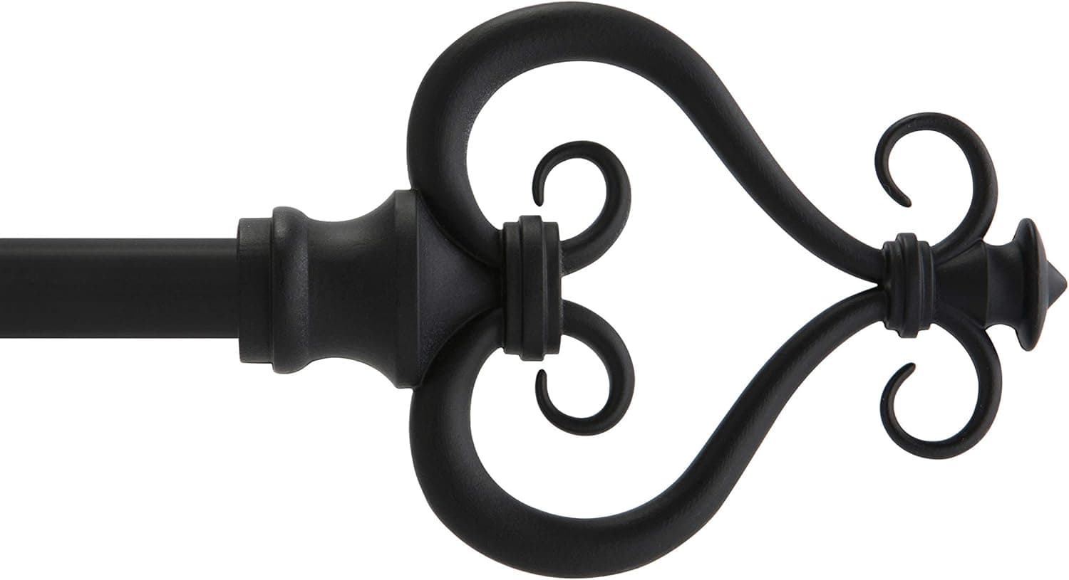 Kenney Serena Standard Decorative Window Curtain Rod, 86-120", Black