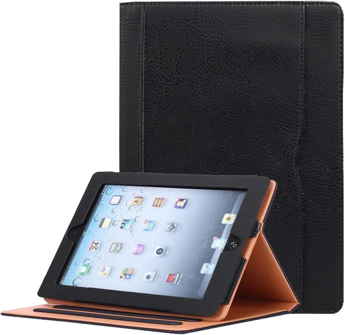 for iPad 9.7 6th/5th Generation 2018/2017, iPad Air/Air 2 Case, JYtrend Multi-Angle Viewing Stand Folio Smart Cover with Pocket for A1893 A1954 A1822 A1823 A1474 A1475 A1476 A1566 A1567 (Black)