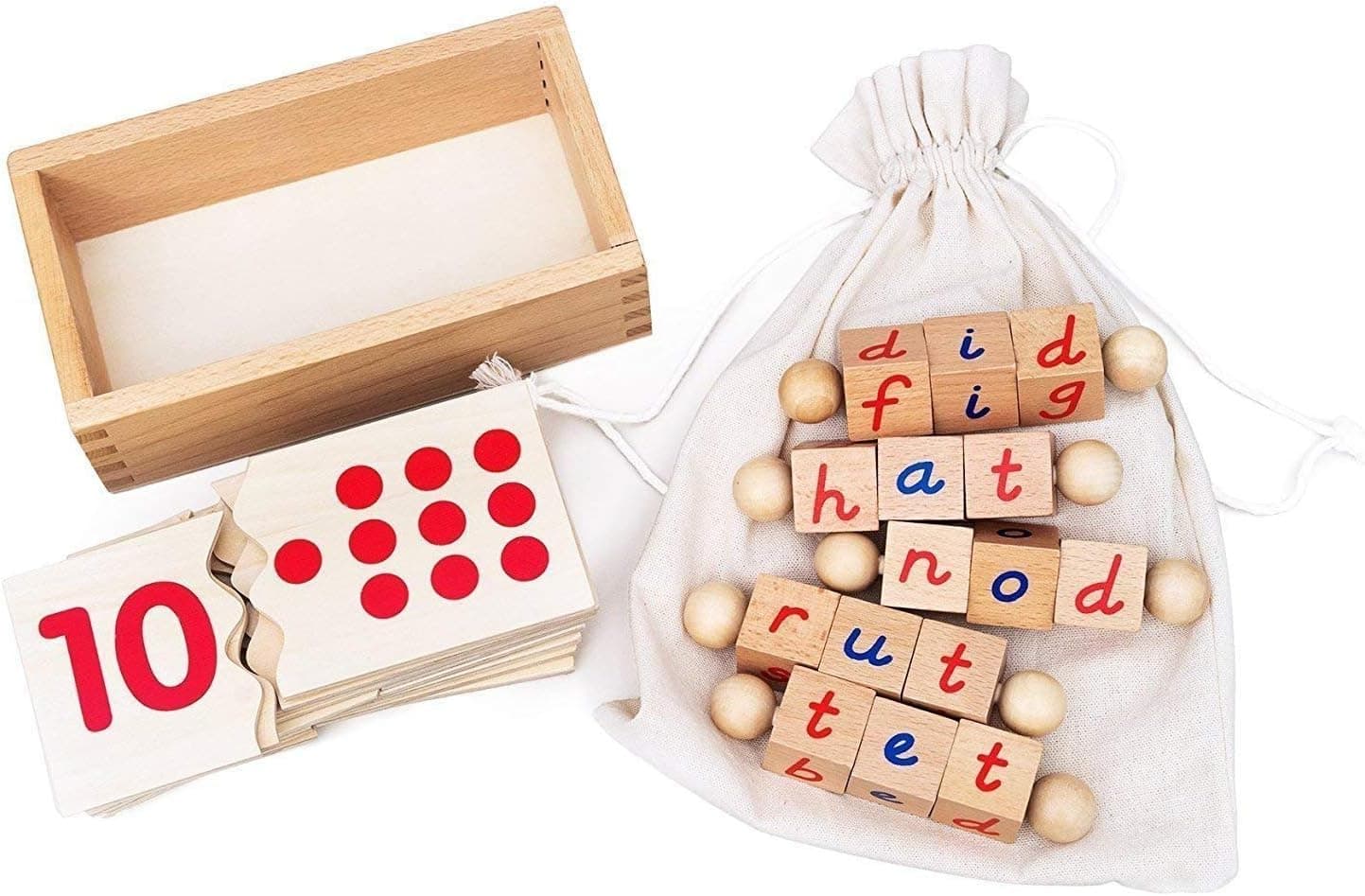 Kenley Reading Blocks & Numbers Puzzle - Montessori Materials Educational Toys for Toddlers 2 3 4 5 Years - ABC Alphabet Spelling Letter & Number Game - Learning Tools for Kindergarten Preschool Kids