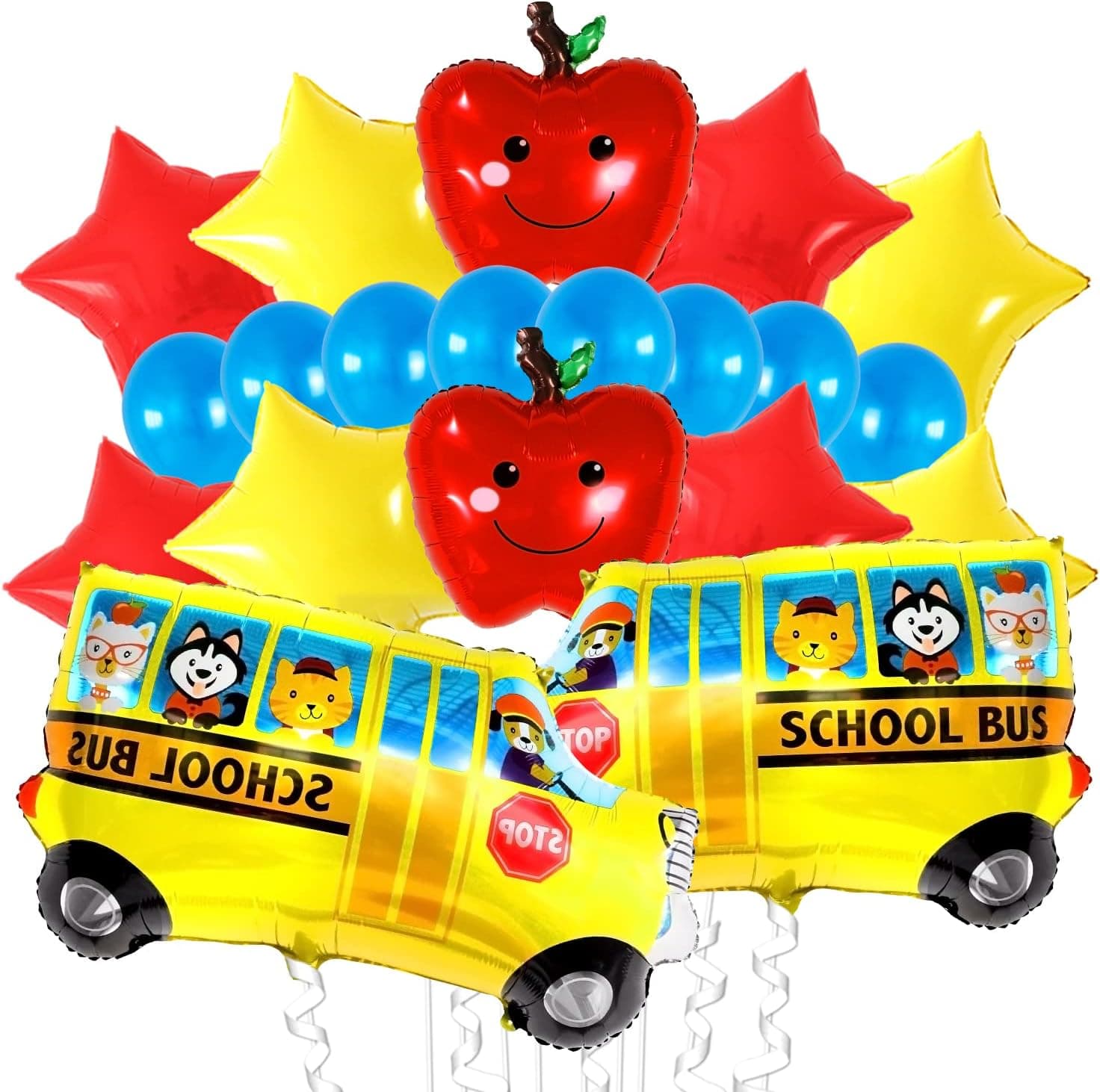 KatchOn, Big Back To School Balloons Set - Pack of 20 | Welcome Back To School Decorations for Classroom | Teacher Appreciation balloons | Red Apple Balloons for Back To School Party Decorations
