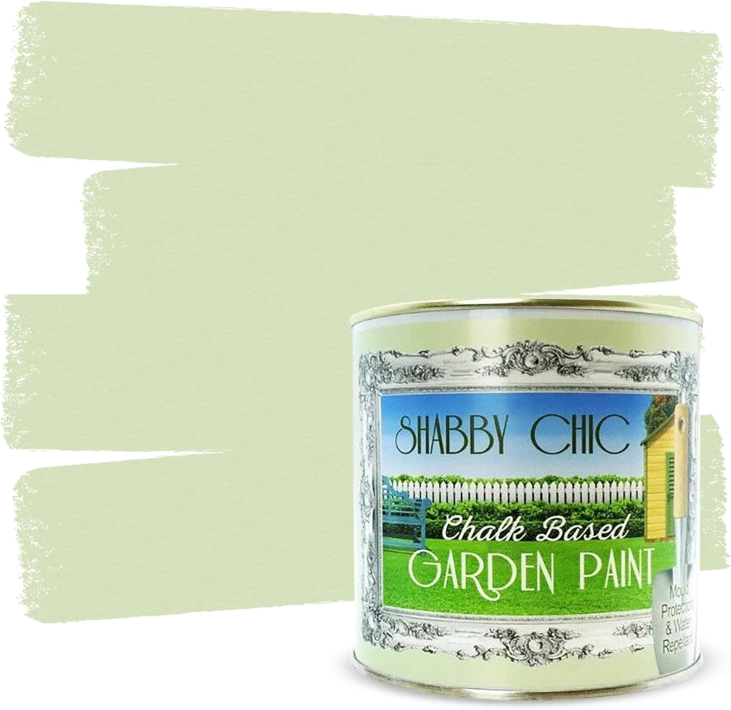Shabby Chic Garden Paint: 1 Liter - Apple - Chalk Based Furniture Paint for Outdoor and Exterior, No Primer Required, Matte Finish