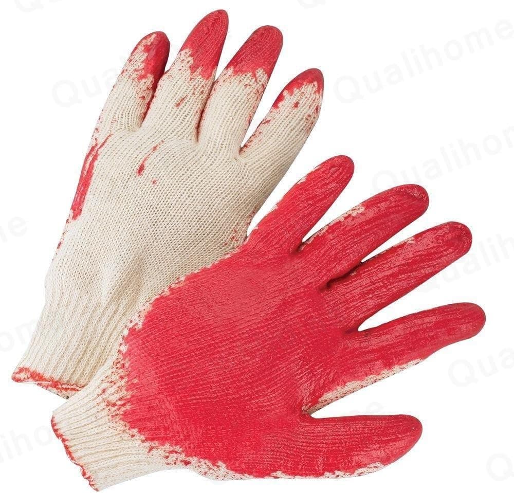 String Knit Latex Palm Dipped/Coated Work Gloves, Red (12 Pairs)