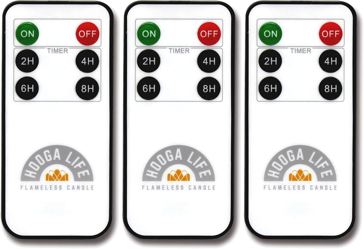 HoogaLife Flameless Candle Remote Control 3 Pack Only Adapt for HoogaLife Candles, One Remote Controls All HoogaLife Candles, Includes Remote Switch and Multiple Timing Functions.