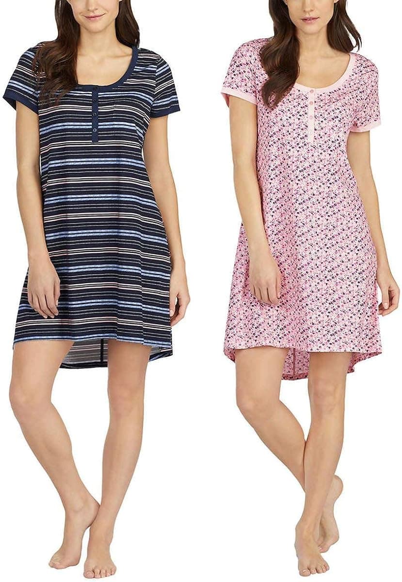 Lucky Brand Ladies 2 Pack Cozy Sleep Shirts 1112575