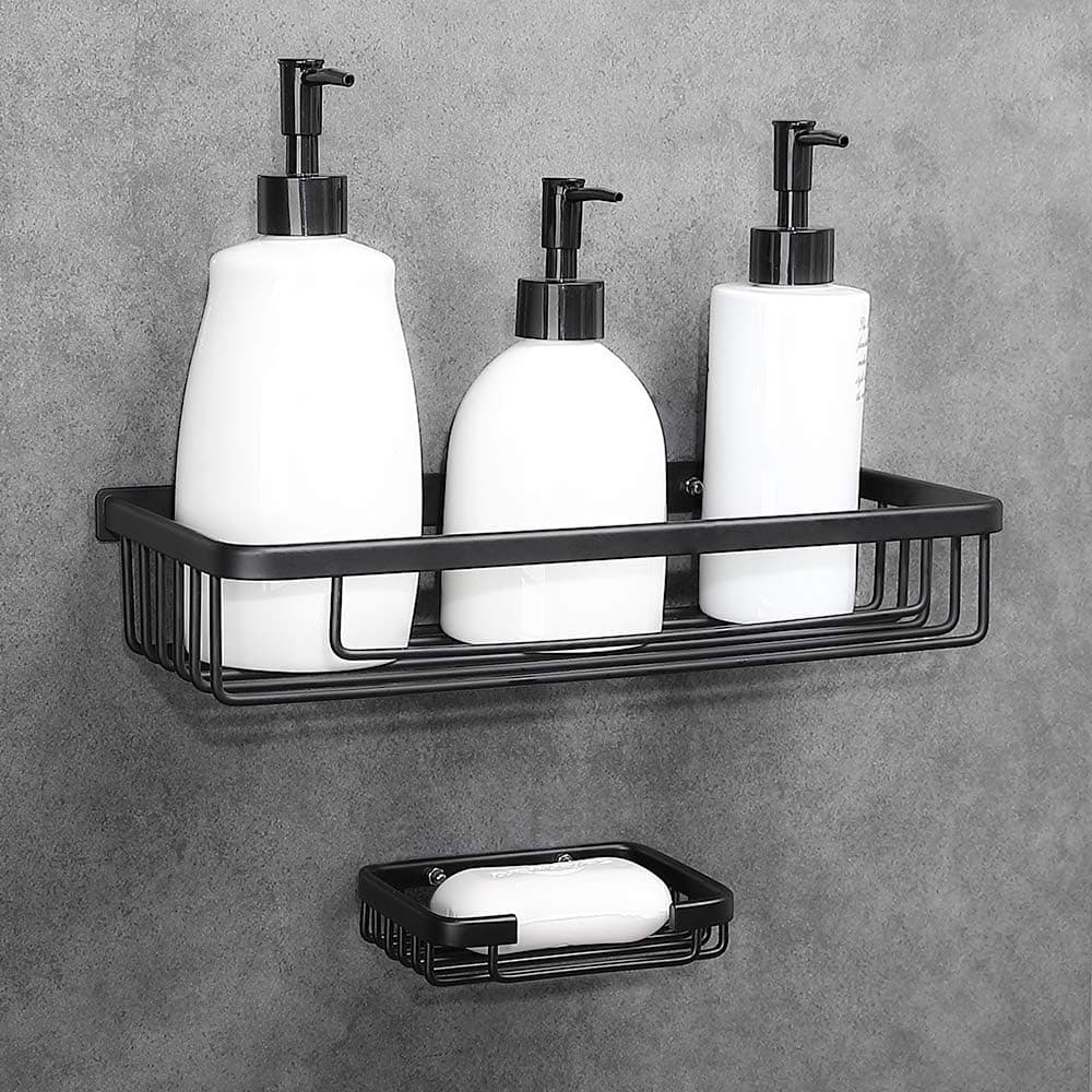 Shower Caddy Basket Soap Dish Holder Wall Mounted Shower Caddy Shelf Organizer for Kitchen Toilet