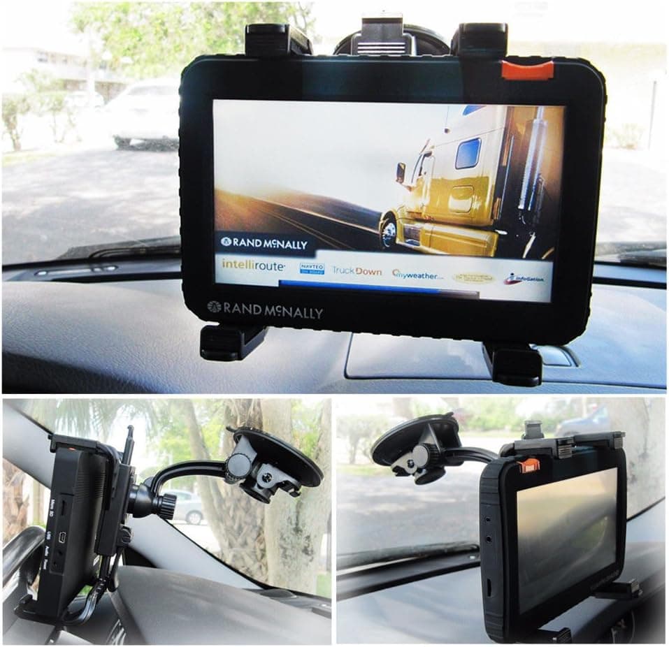 Ramtech Car Truck GPS & Tablet Windshield Mount, Suction Cup Holder with Adjustable Bracket, Compatible with 7 Inch Cobra Pro 7600 7700 7750, PRO HD 8000 8200 8500 GPS – WMB7