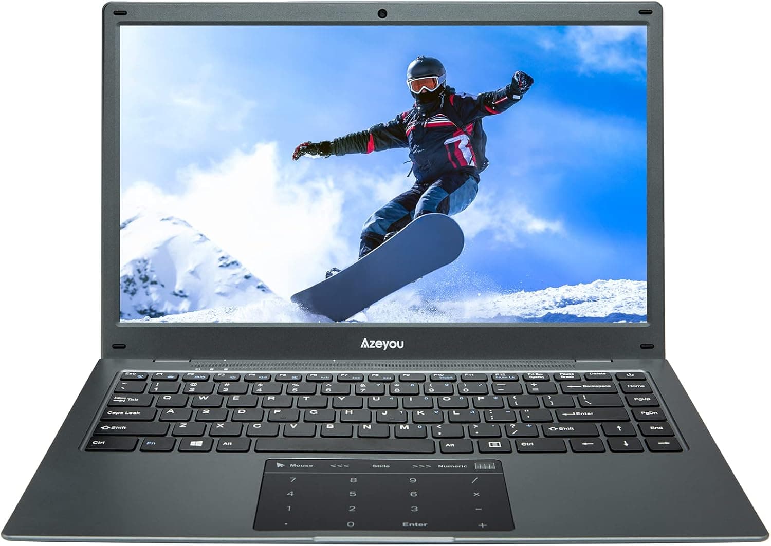 Azeyou Newest 14.1" Thin Light Business Student Laptop Computer, up to 2.8GHz Celeron N4020 Processor, 4GB DDR4 RAM, 64GB Storage, 2MP Webcam, WiFi, Bluetooth, Windows 11 Laptop Gray