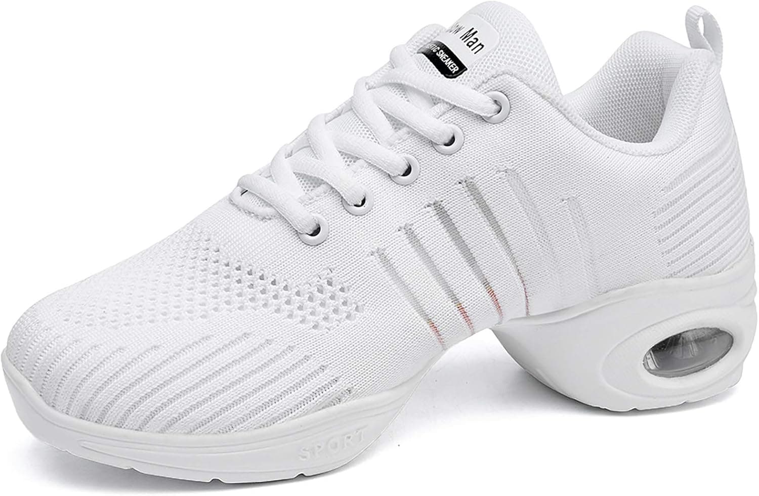 Women's Jazz Shoes Lace-up Sneakers - Breathable Air Cushion Lady Split Sole Athletic Walking Dance Shoes Platform