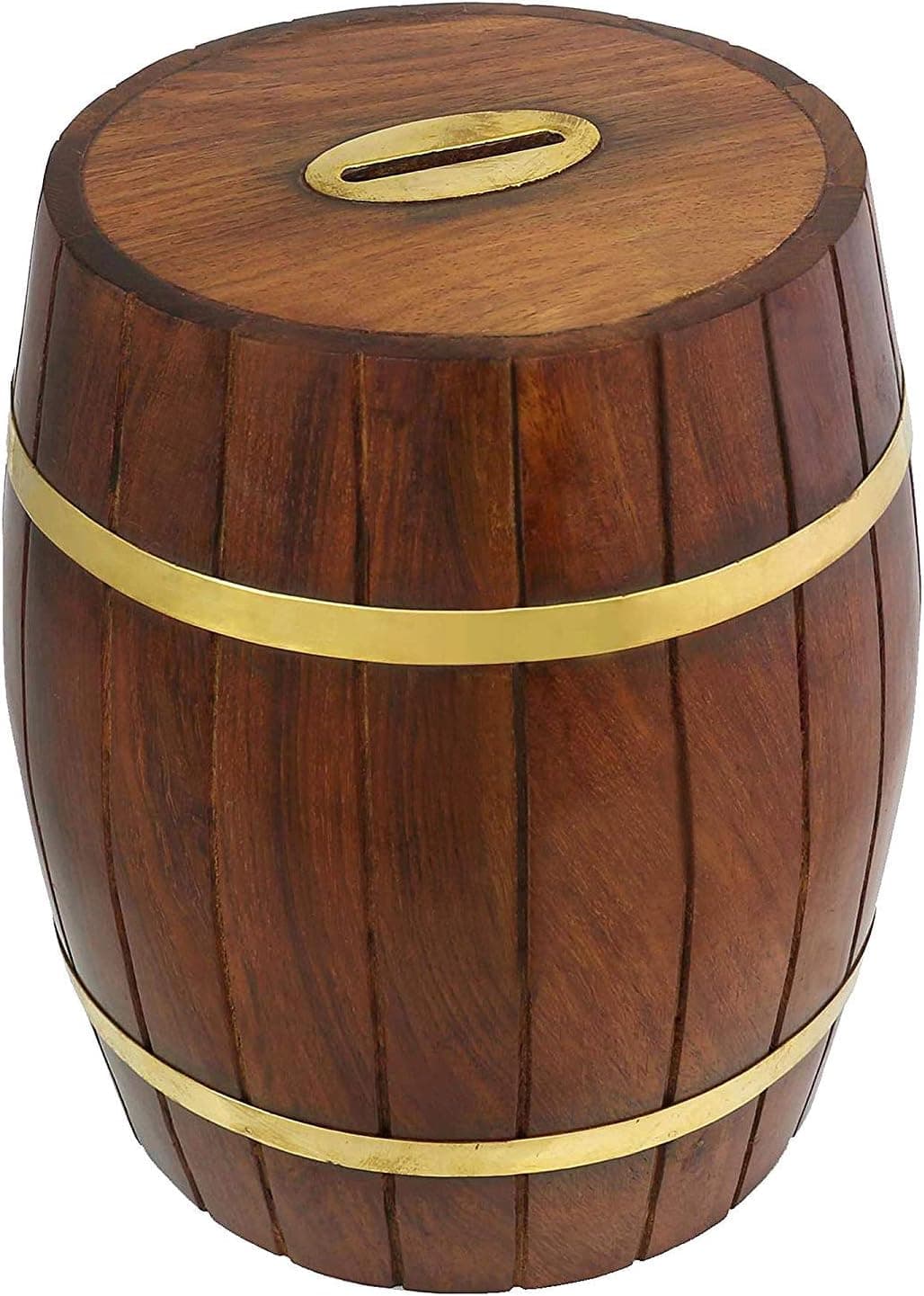 PARIJAT HANDICRAFT Safe Money Box Savings Banks Wood Carving Handmade by Artisan