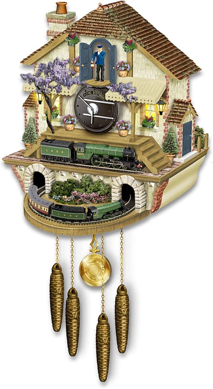 Steam Engine Train Cuckoo Clock: The Flying Scotsman Memories of Steam