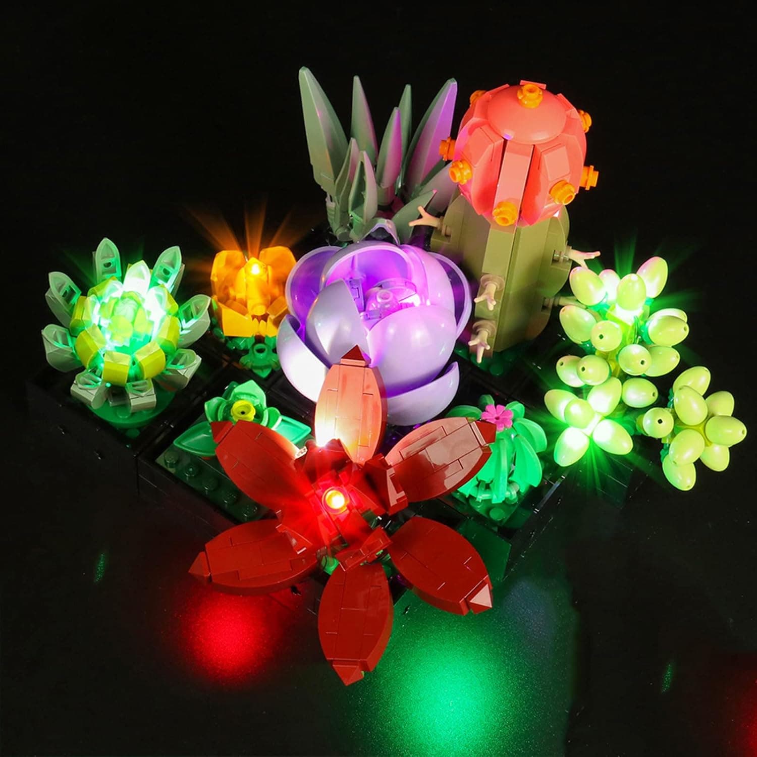 DXJKDZA Light Kit for Lego Succulents 10309 Plant Flowers Decor Building Kit (No Model, Only Light kit), Creative LED Lighting Kit Compatible with Lego Plants Succulent Botanical Building Set